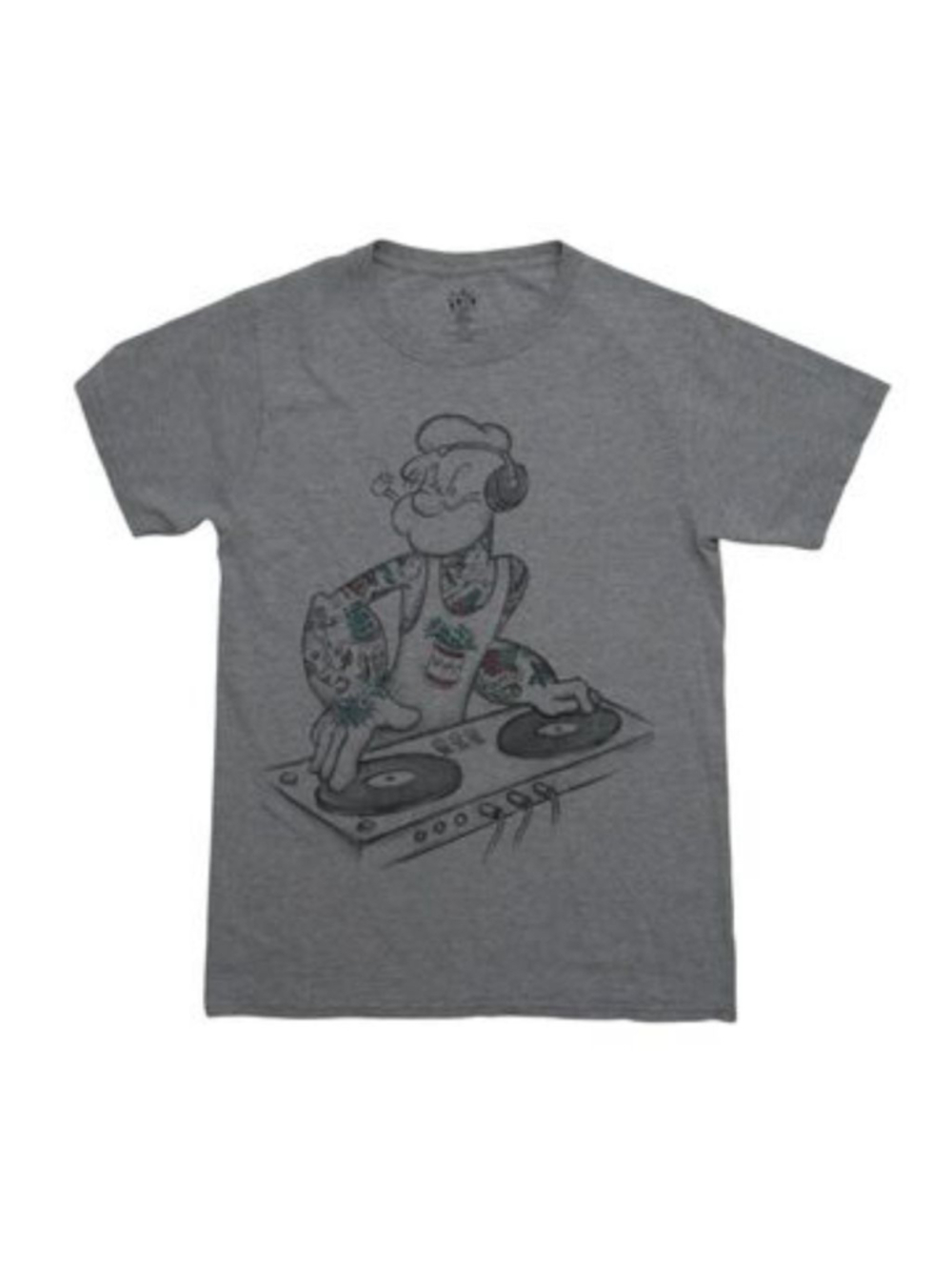 Popeye the Sailor Man Audiophile Music DJ US American Classic Gray Men's T-Shirt